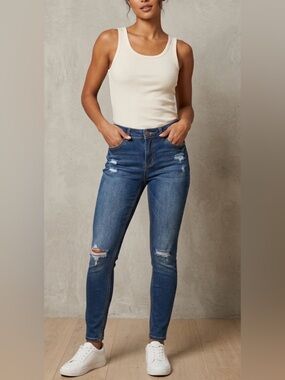 Y2K Vintage Dollhouse Skinny Jeans with Distressing Size 11